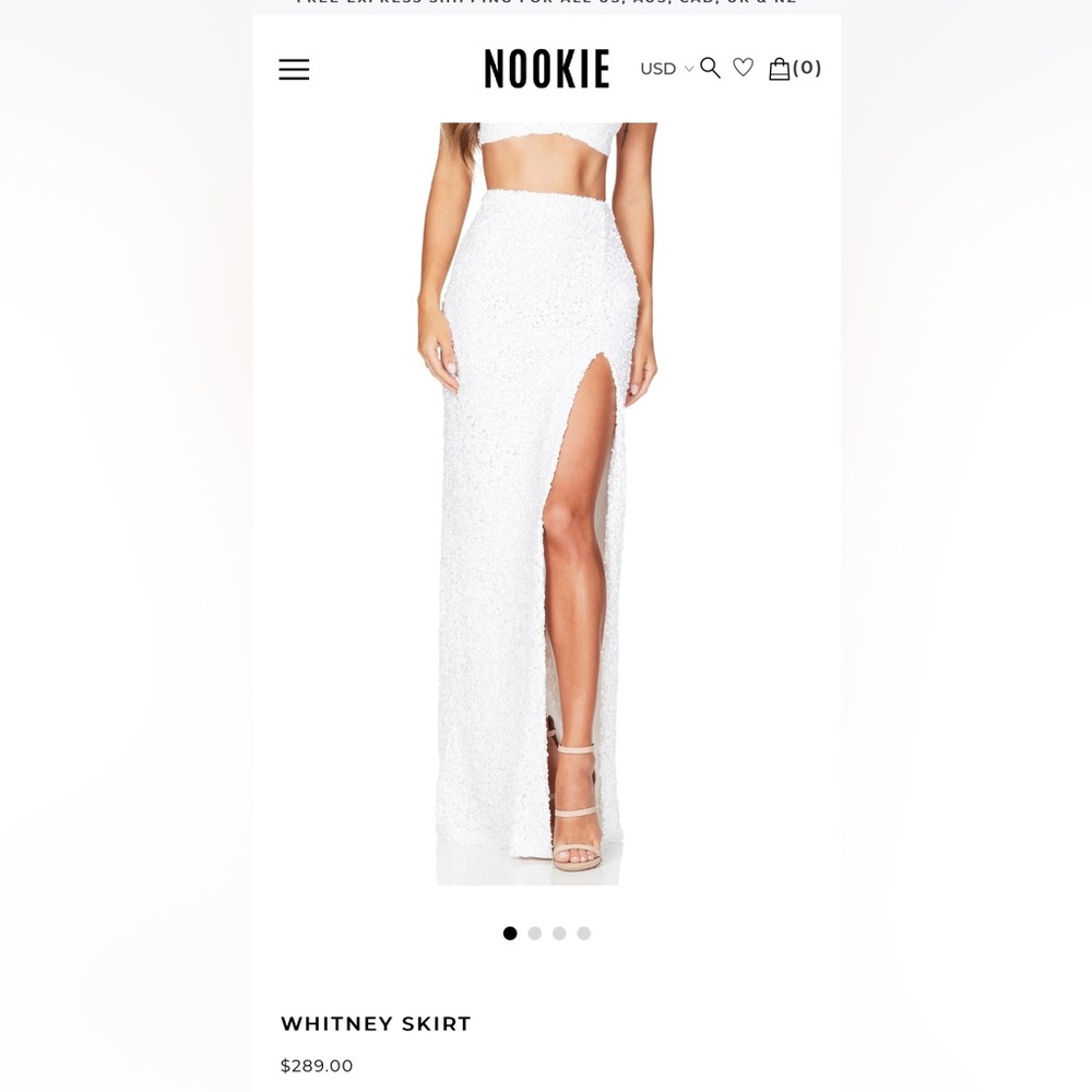Nookie brand Whitney skirt in white